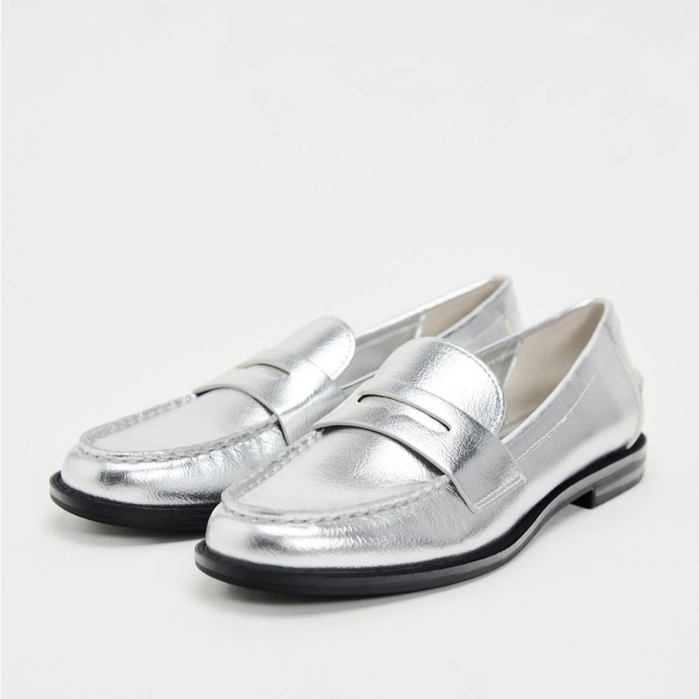COPY - Zara Metallic Loafers. New With Tags.